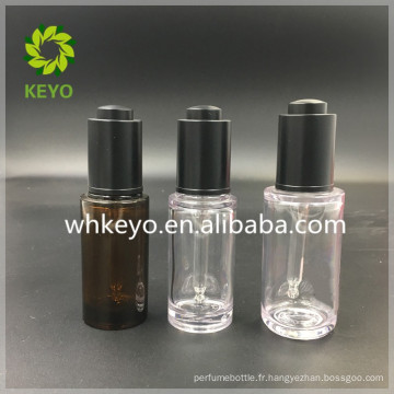 30 ml 40 ml Vente Chaude de haute qualité composent l&#39;emballage transparent couleur vide cosmétique épaisse paroi PET en plastique flacon compte-gouttes